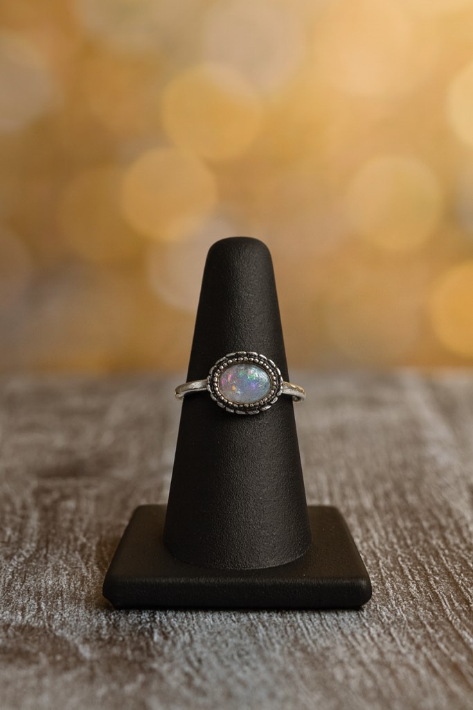 Beautiful 925 Silver Plated Sapphire Ring Sz 8