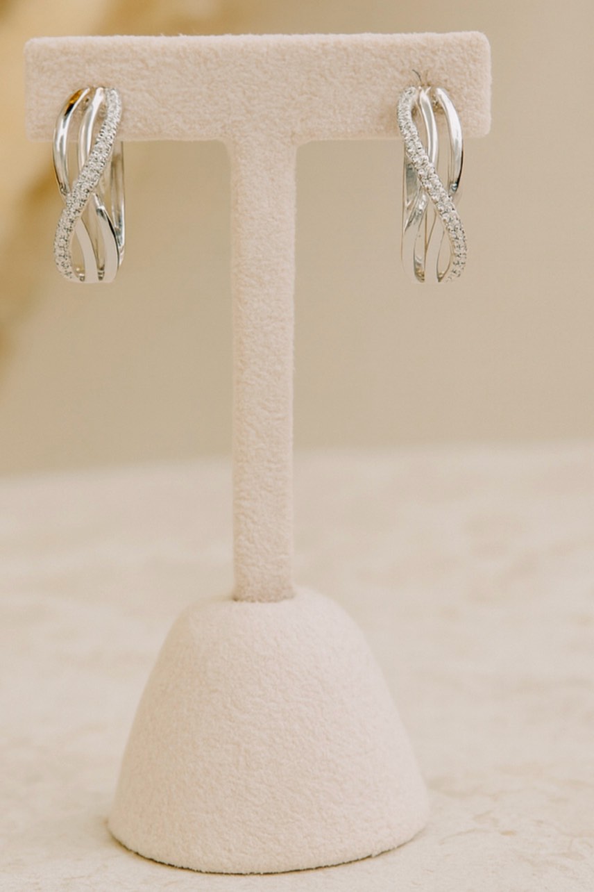 Beautiful 925 Silver Plated Sapphire Earrings