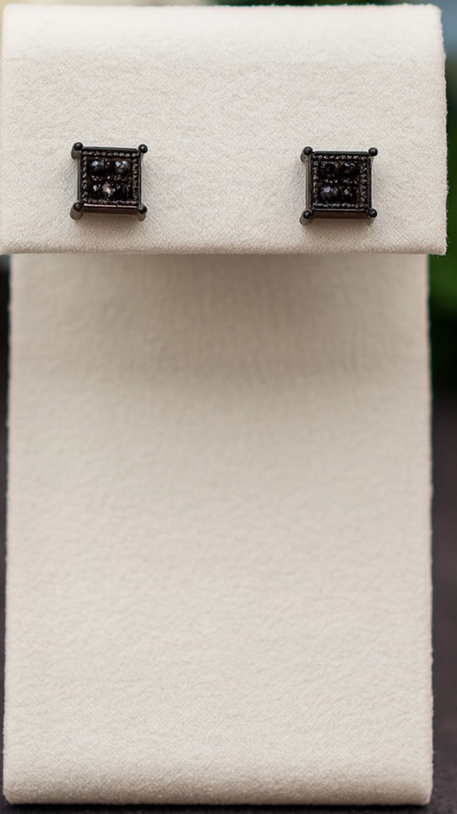 Gorgeous 925 Silver Plated Black Onyx Earrings 