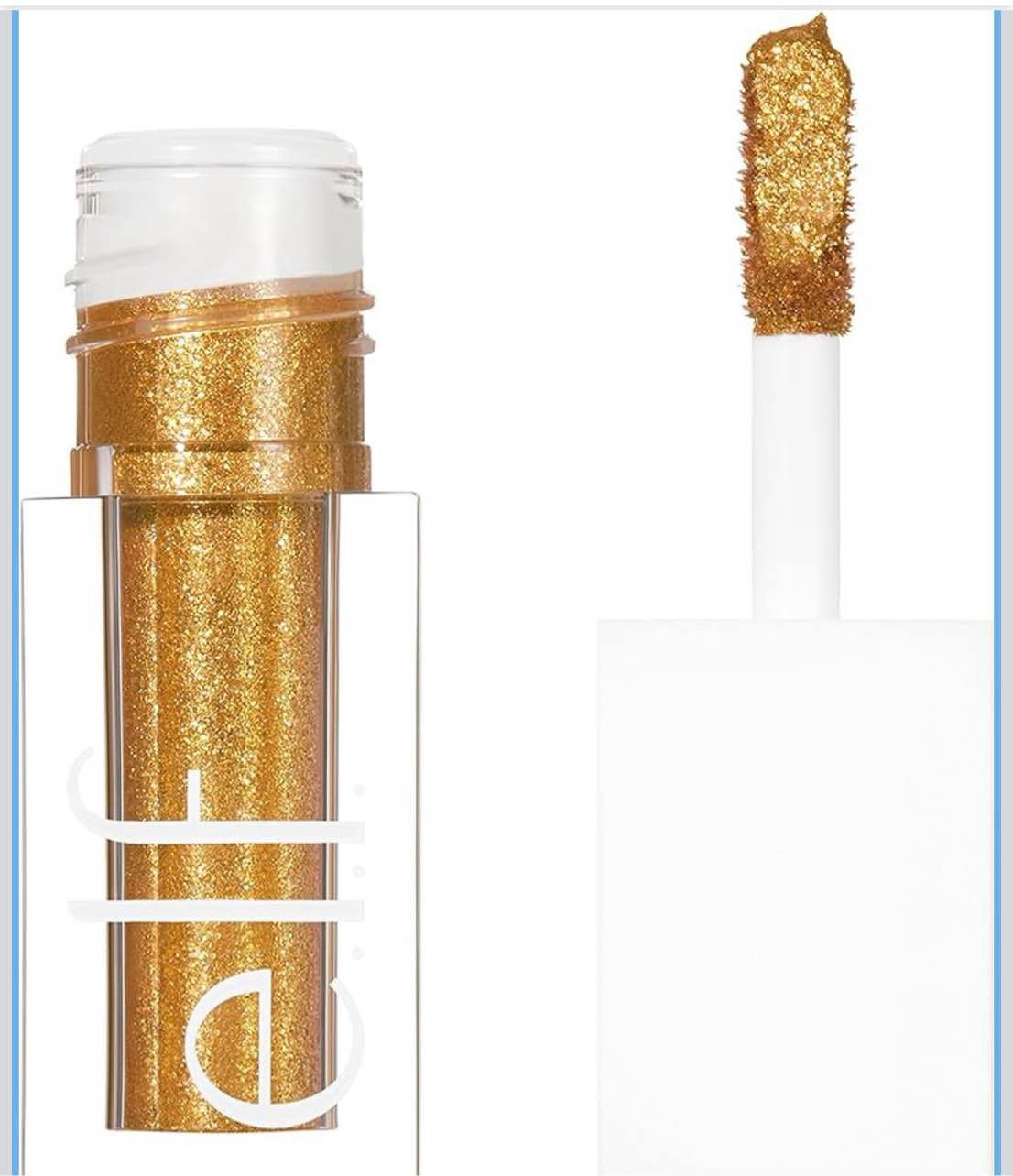 e.l.f. Liquid Glitter Eyeshadow, Long Lasting, Quick-Drying, Opaque, Gel-Based Eyeshadow For Creating High-Impact, Multi-Dimensional Eye Looks, 24K Gold, 0.10 Fl Oz