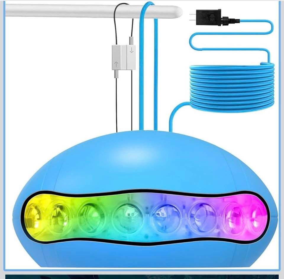 LED Pool Lights,18W Smart RGB Dimmable Underwater Pool Light with APP Control &Timer, IP68 Waterproof 12V Nicheless Underwater Lights for Aboveground Inground Pools 32Ft Cord