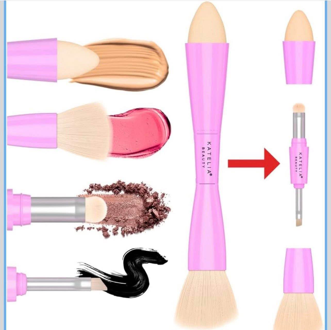 Touch Up 4-in-1 Makeup Brush, Multi-Tasking, All-in-One,
