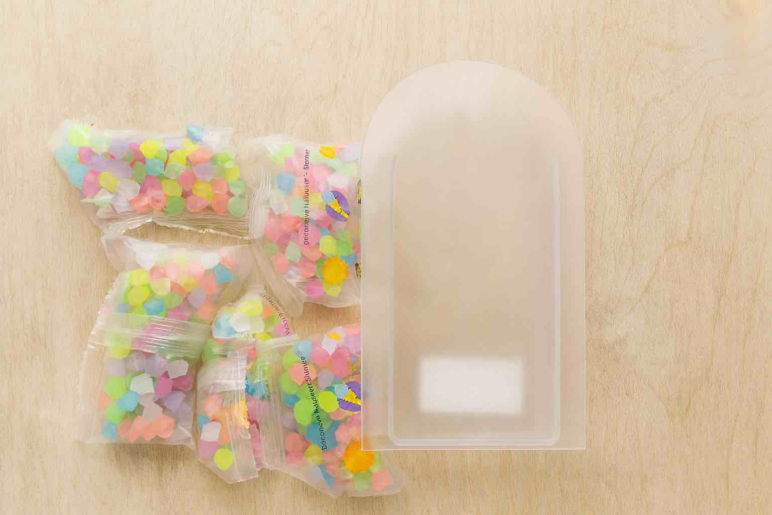 Acrylic Vase with rocks 