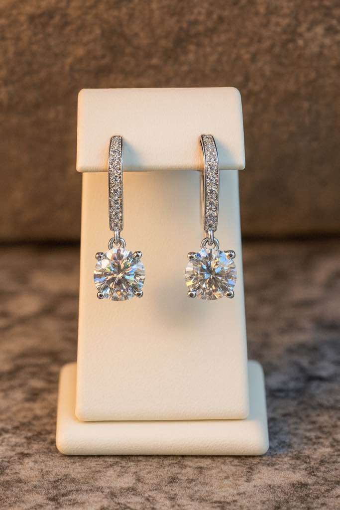 Beautiful 925 Silver Plated Sapphire Earrings 