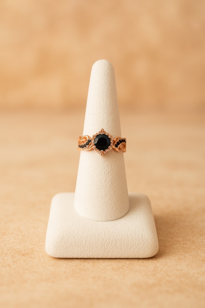 Gorgeous 925 Silver Plated 18K Rose Gold Plated Ring Sz  8