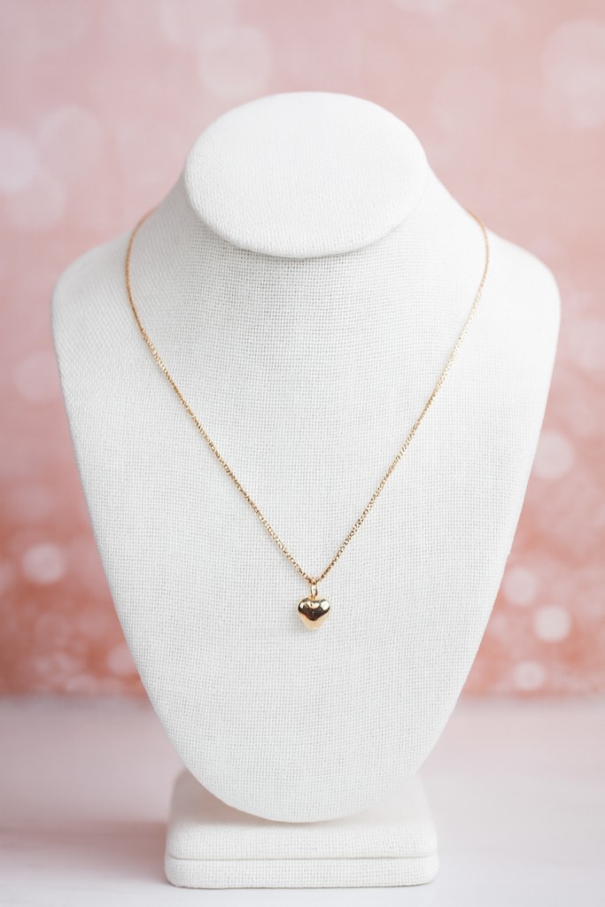 Gorgeous 925 Silver 18K Gold Plated Heart Necklace 