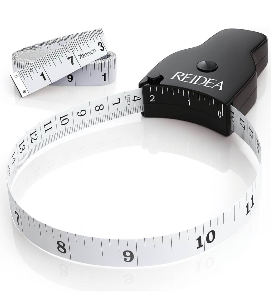 REIDEA Body Measure Tape 60in (150cm), Lock Pin and Push-Button Retract, Ergnomic and Portable Design, Incl. Bonus Kit (1x 79in Clothing Measure Tape, 1 x 60in Mini Retractable Tape Measure), Black