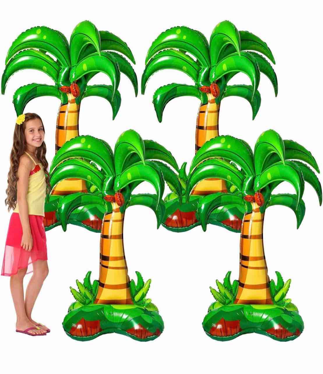 4 Pcs 52 Inch 3D Big Palm Tree Balloons