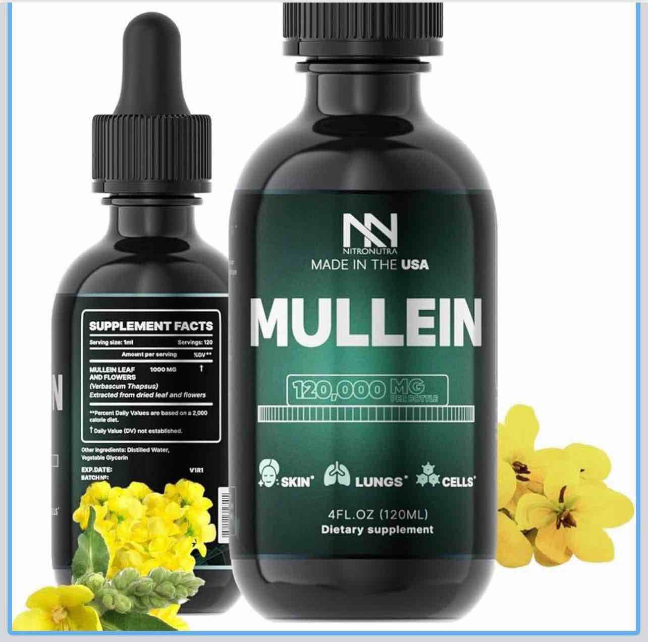 Lung Cleanse & Detox - Mullein Leaf Extract for Lungs - Lung Detox for Smokers - Bronchial and Immune Support - Mullein Leaf Drops 4 Fl Oz