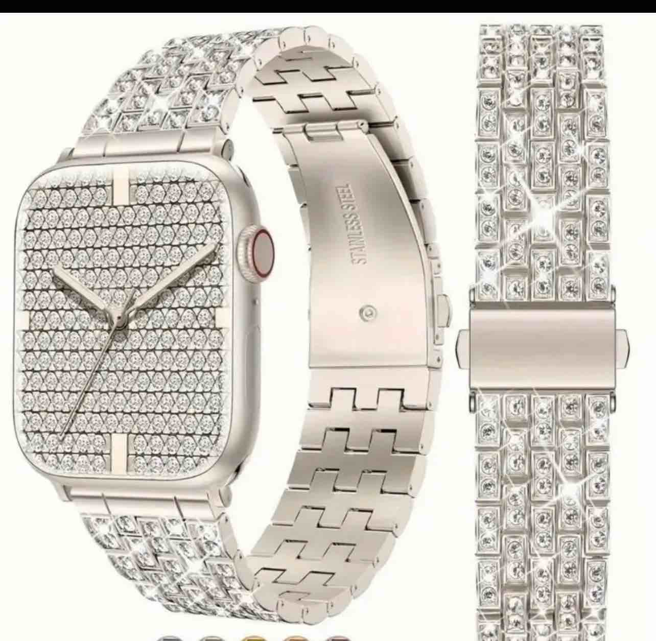 Beautiful apple watch band 925 silver plated sapphire