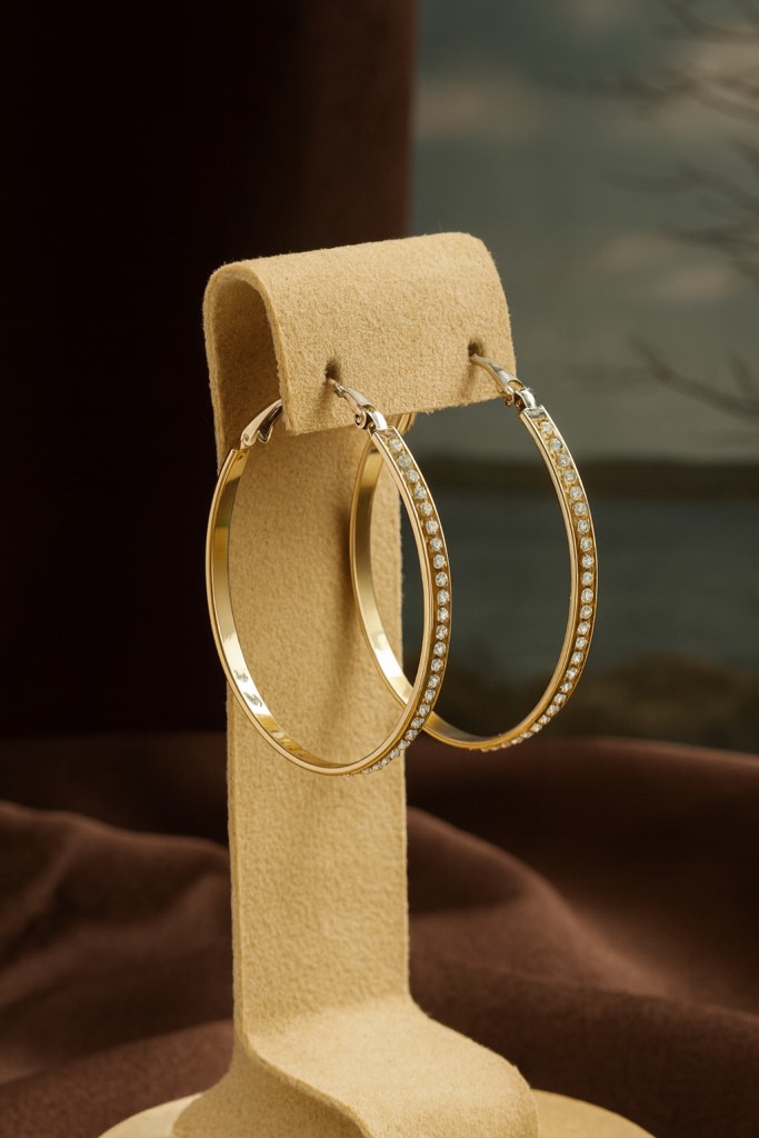 Beautiful 925 silver plated, sapphire hoop earrings