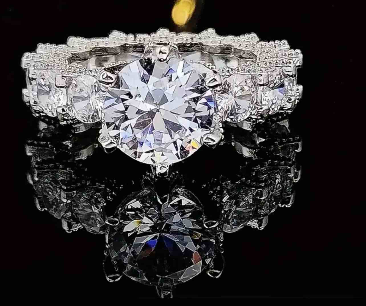 Beautiful 925 silver plated sapphire ring size 9