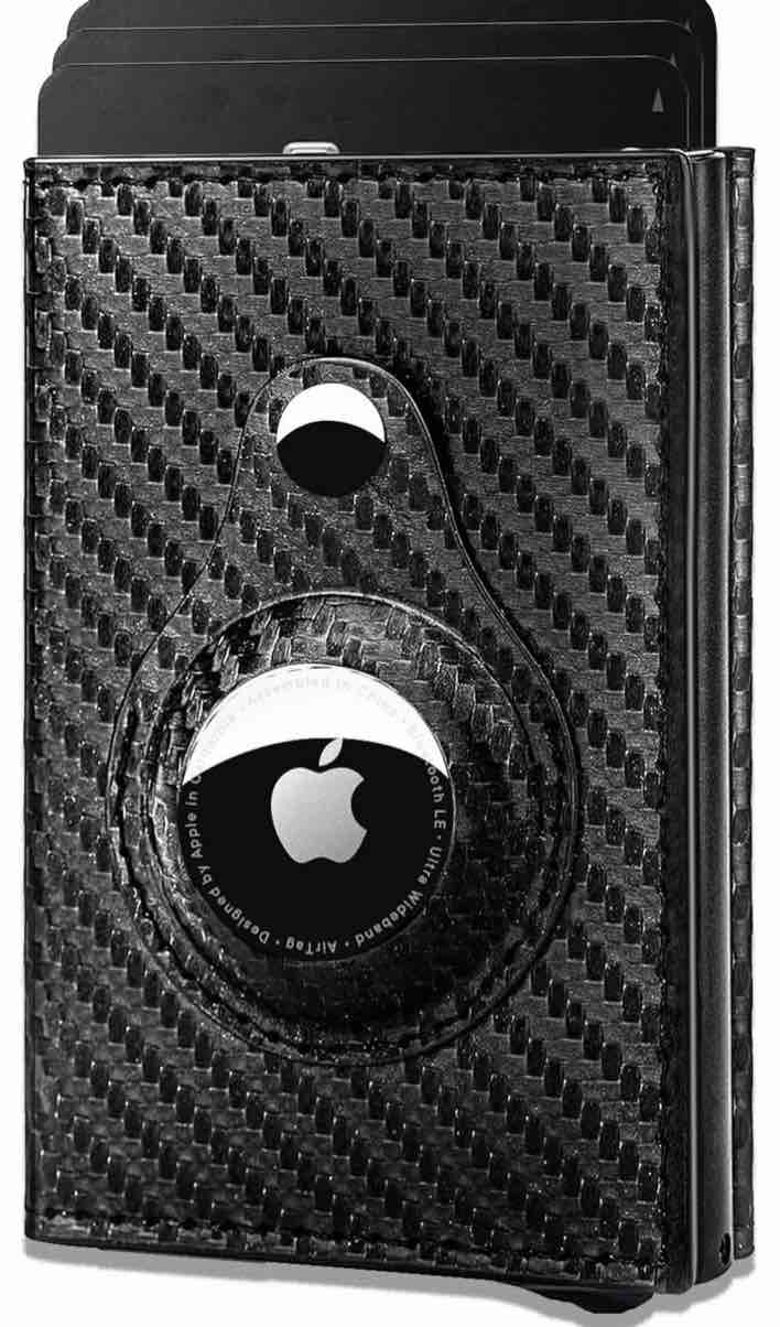 Mens smart AirTag wallet (no air tag) with pop up button