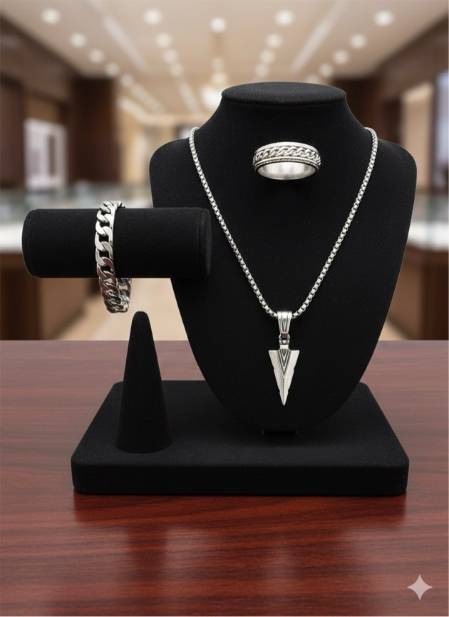 Men’s 3pc 925 Silver Plated Set