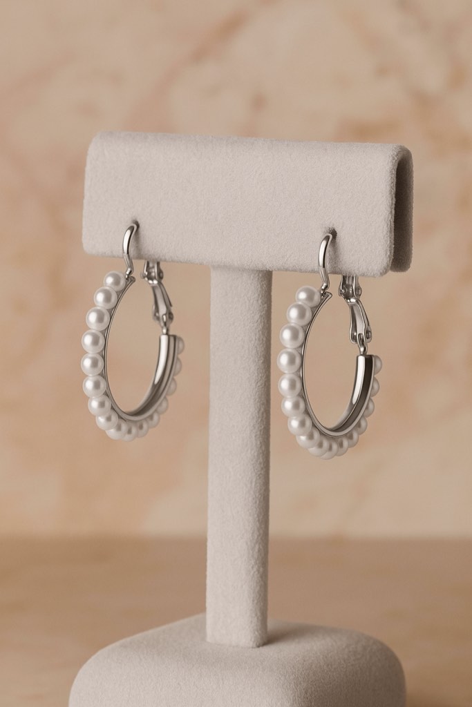 Gorgeous 925 silver pearl earrings