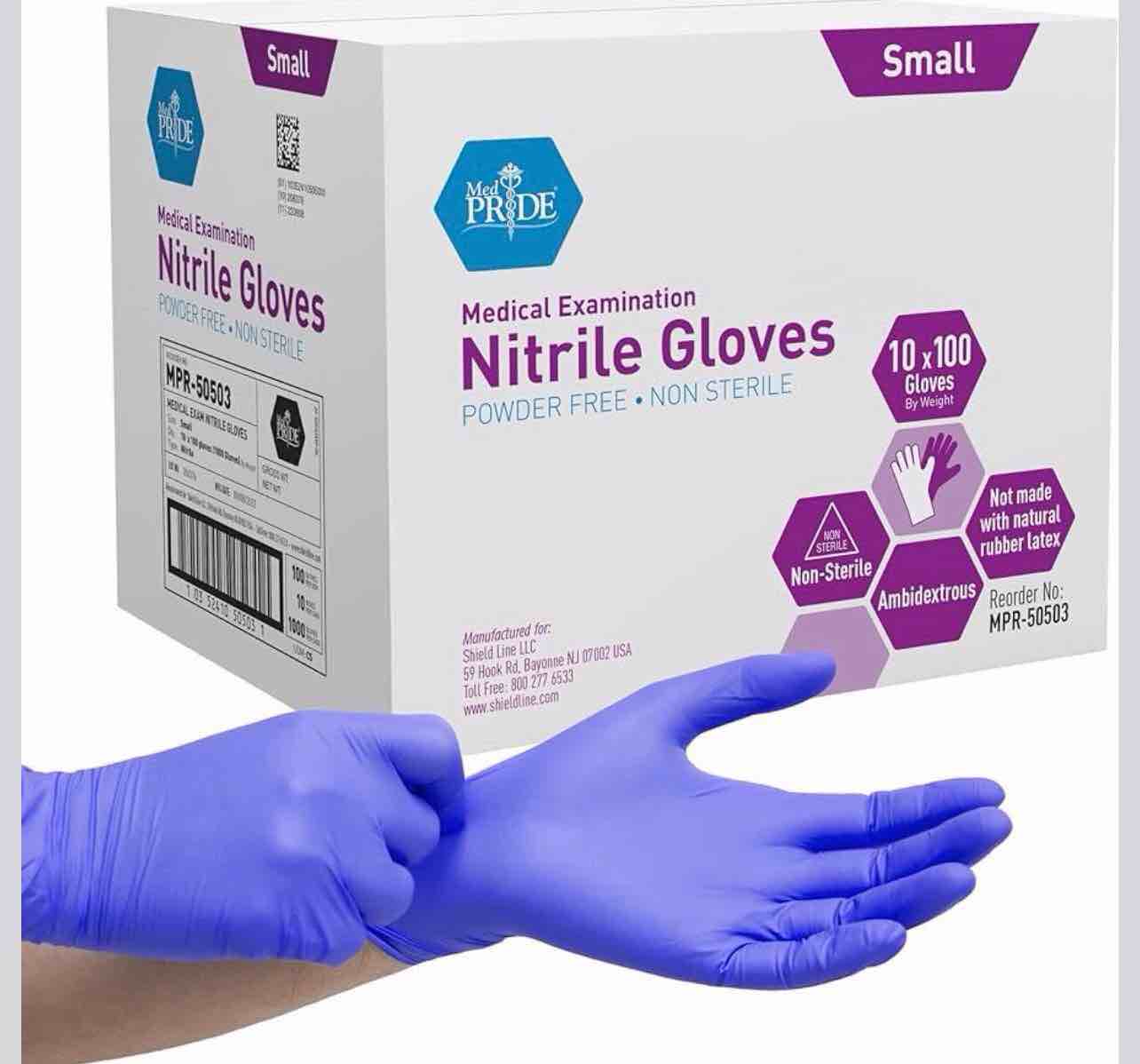 Condition photo showing New/Like New for Powder-Free Nitrile Exam Gloves, Small