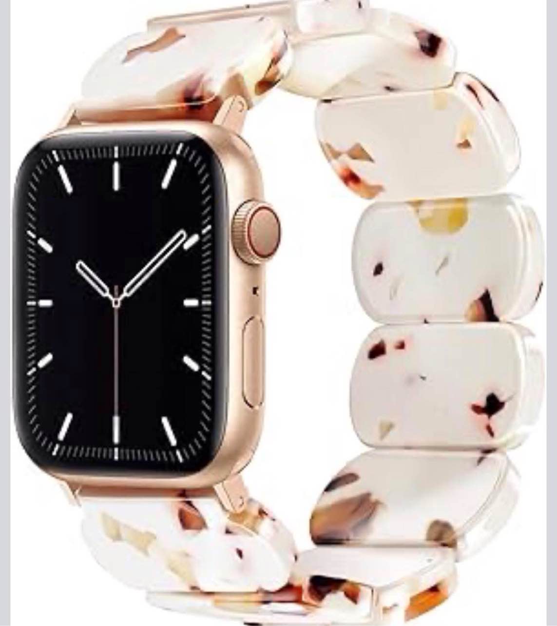 Condition photo showing New/Like New for Stretchy Watch Bands Women Compatible with Apple Watch 38mm 40mm 41mm 42mm (S11/10) Tortoise Light Bracelet Beaded Elastic Strap for iWatch Series11/10/9/8/7/6/5/4/3/2/1/SE/Ultra (S)
