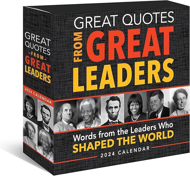 Condition photo showing New/Like New for 2024 Great Quotes From Great Leaders Boxed Calendar: 365 Inspirational Quotes From Leaders Who Shaped the World (Daily Calendar, Office Desk Gift for Him or Her)