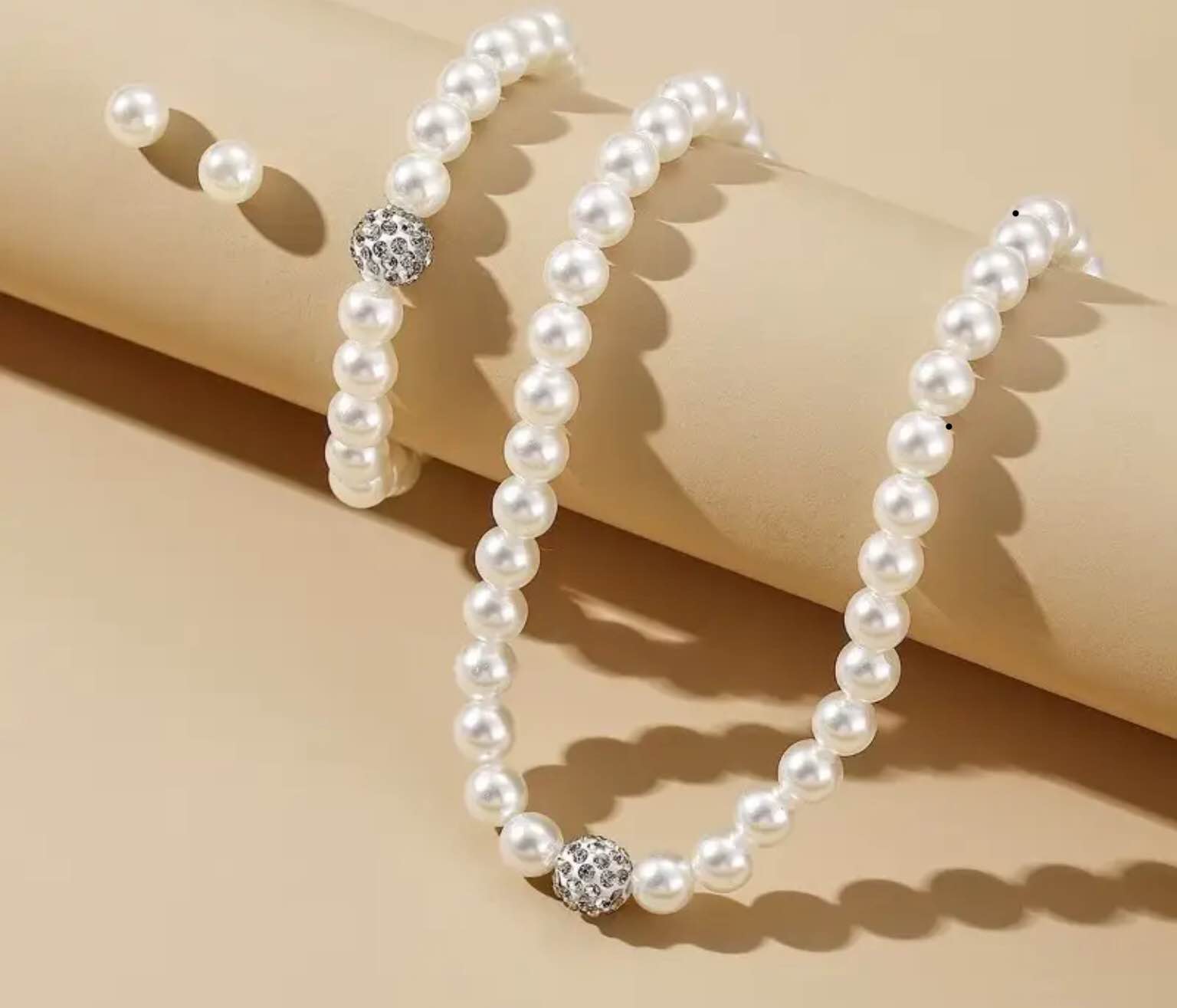 Elegant Pearl Necklace, Bracelet and Earring set