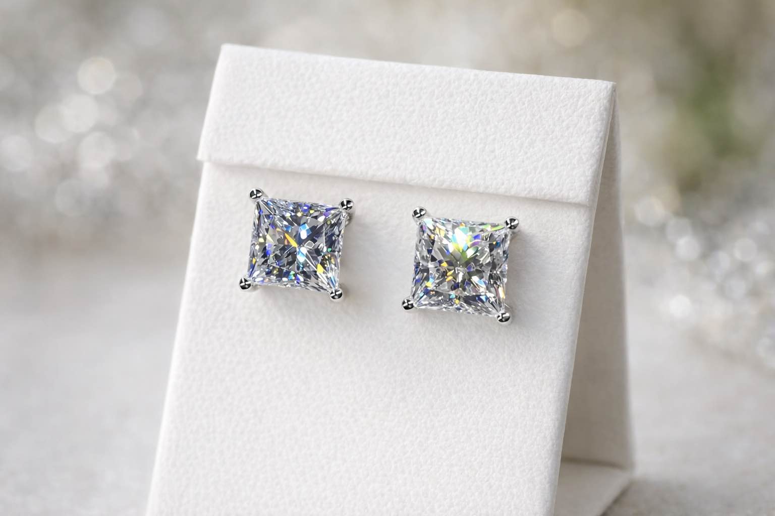 Beautiful 925 Silver Plated Sapphire Earrings