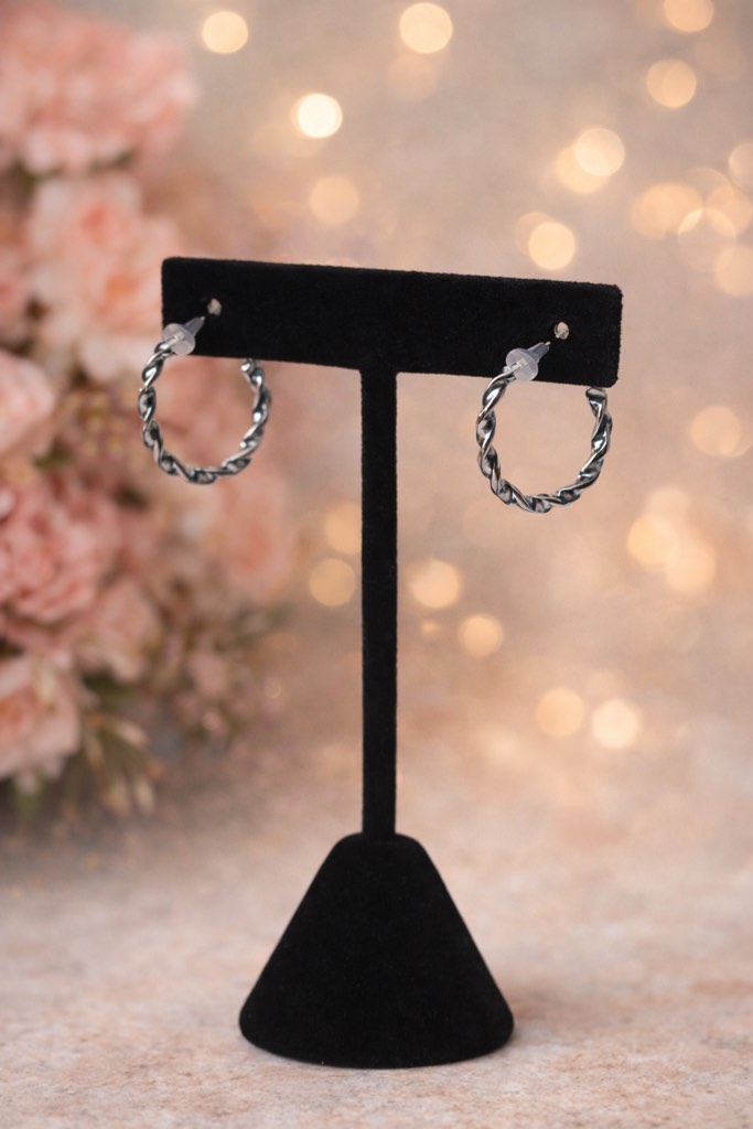 Beautiful 925 Silver Plated Hoop  Earrings