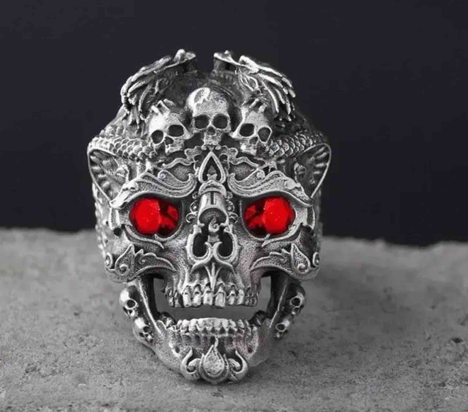Men’s 925 Silver plated Skull Ring size 12 
