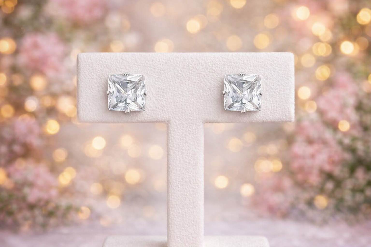 Beautiful 925 Silver Plated Sapphire stud  Earrings