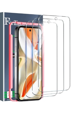 Ferilinso Full Coverage 3 Pack Screen Protector for Google Pixel 9 Pro [Phone Case Friendly], 3 Pack Tempered Glass Camera Lens Protector Accessories [Auto- Dusting & Adhesive]