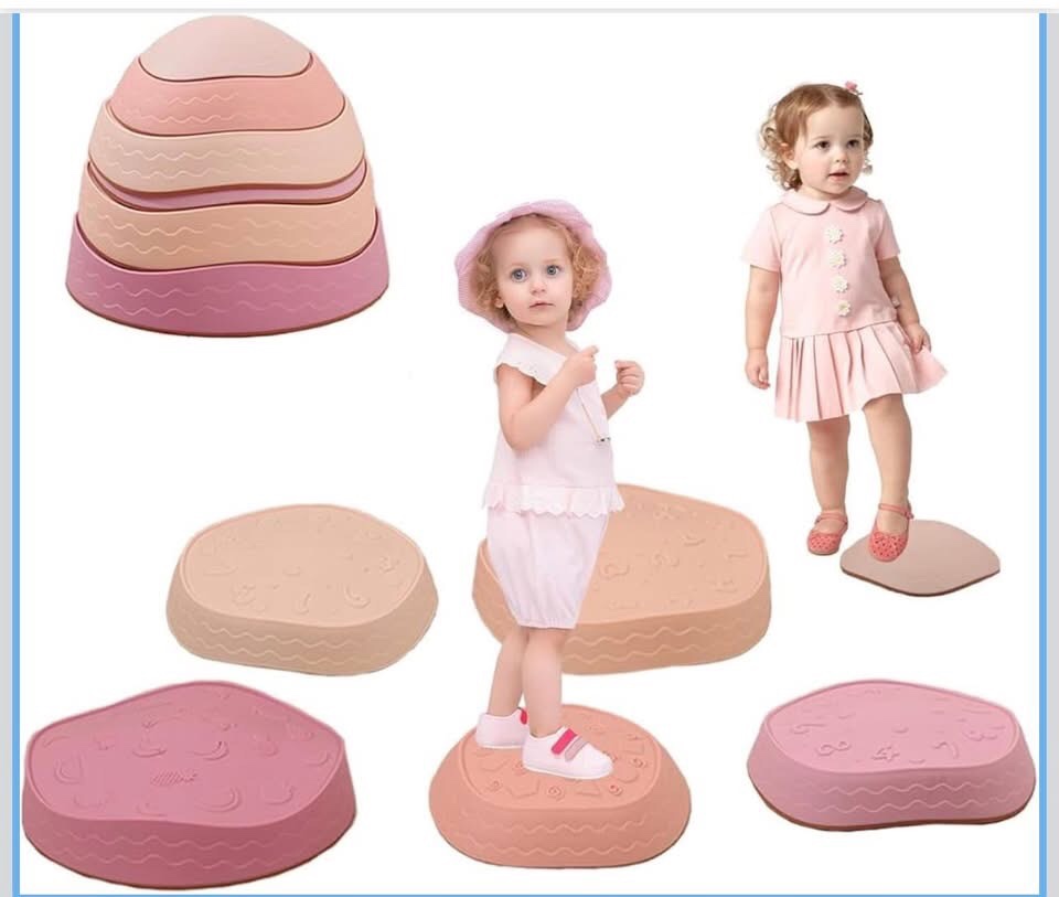stepping stones for kids,non-slip toddler sensory stepping stones for promoting toddler balance coordination skills,obstacle courses sensory toys outdoor or indoor play for kids age 3-8