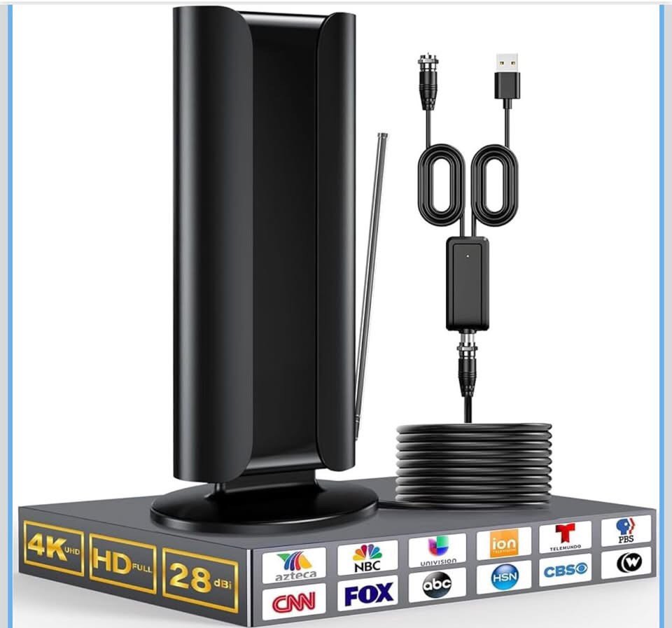 tv antenna indoor, 1200+ miles long range digital antenna for smart tv, strongest antenna for local channels, hd, supports 4k, 8k, 1080p