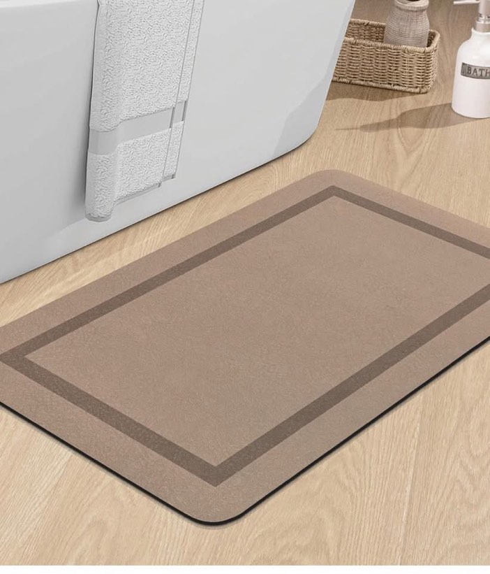 bathroom mat rugs 30x17, ultra thin magic mat bath rug non slip bath rugs quick dry absorbent bath mats for bathroom floor, (beige, 30"x17")