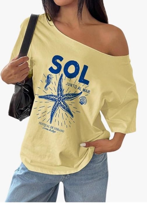 women's oversized off shoulder graphic tees short sleeve bow letter print t shirts y2k tops
