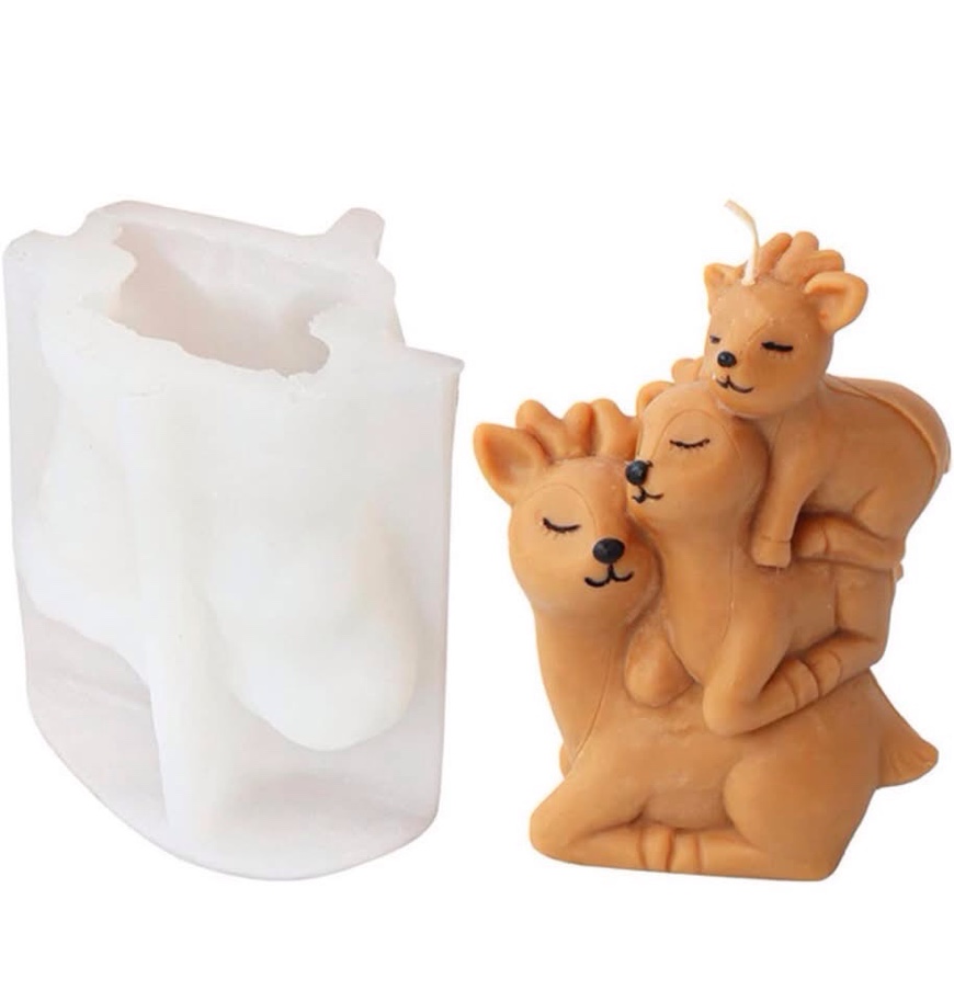 Condition photo showing New/Like New for 3D Stacking Deer Candle Mold, Deer Silicone Mold for Fondant, Chocolate, Cake Decor, Candle, Soap, Polymer Clay, Plaster Ornament, Resin Art (Deer)
