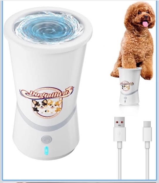 Automatic Dog Paw Washer – Efficient 10s Cleaning, Rechargeable Paw Cleaner, Portable Washing Machine with Detachable Silicone Brush