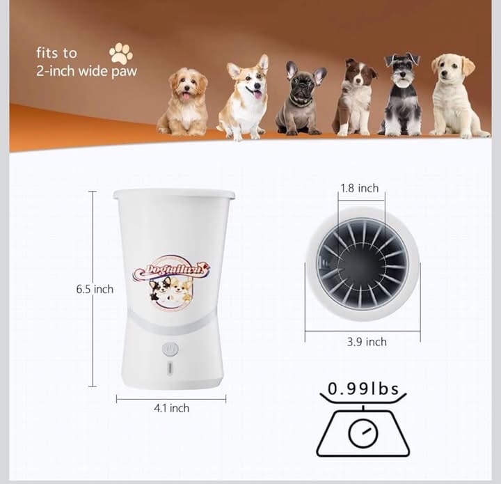 Condition photo showing New/Like New for Automatic Dog Paw Washer – Efficient 10s Cleaning, Rechargeable Paw Cleaner, Portable Washing Machine with Detachable Silicone Brush