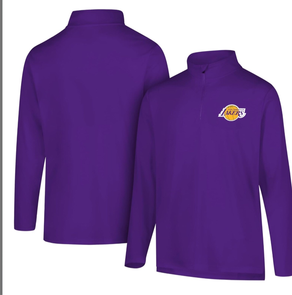 Condition photo showing New/Like New for Ultra Game NBA Mens NBA Official Quarter Zip Long Sleeve Pullover T-Shirt