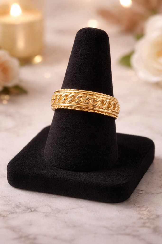 Condition photo showing New/Like New for Men’s 18K Gold Plated Ring Size 12