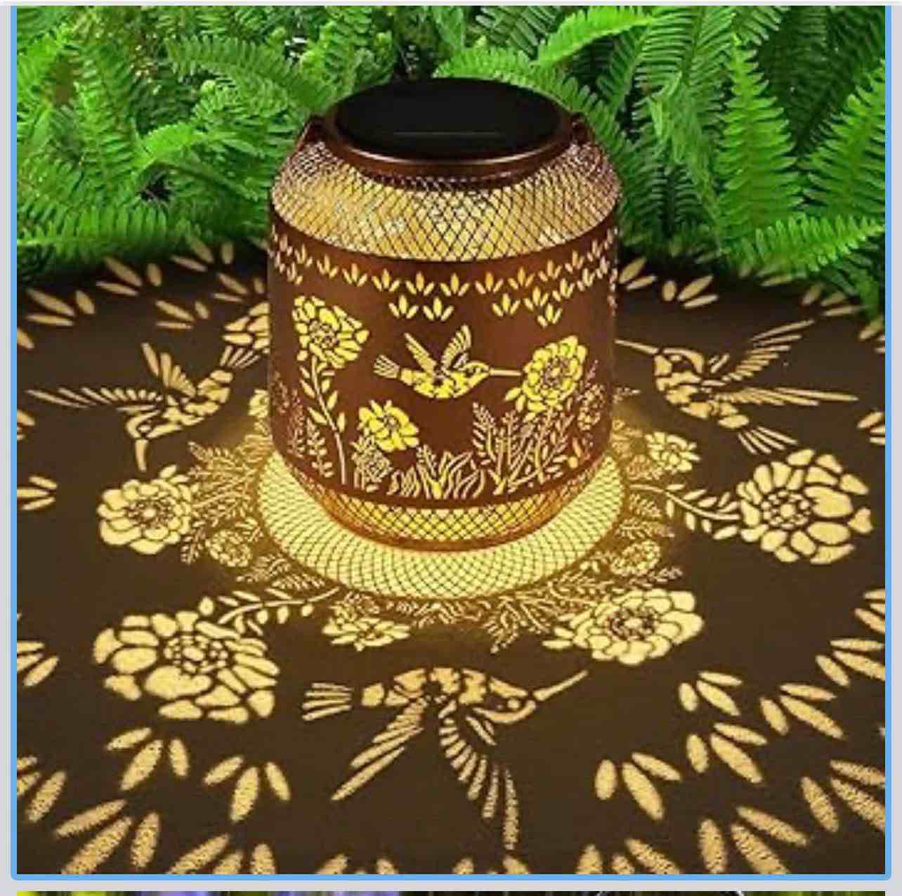 Solar Lanterns Outdoor Waterproof  Butterfly Garden Decor Metal Hanging Solar LED Lights for Patio(Hummingbird)