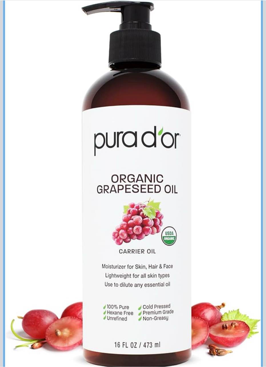 Condition photo showing Good Condition for PURA D'OR 16 Oz Organic Grapeseed Oil - 100% Pure & Natural USDA Certified Cold Pressed Carrier Oil - Light & Silky, Unscented, Hexane Free Liquid Moisturizer - Face Skin & Hair - Men & Women