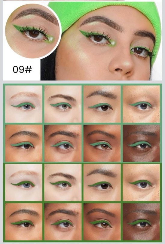 Condition photo showing New/Like New for 2Pcs Light Dark Green Gel Eyeliner Pencils