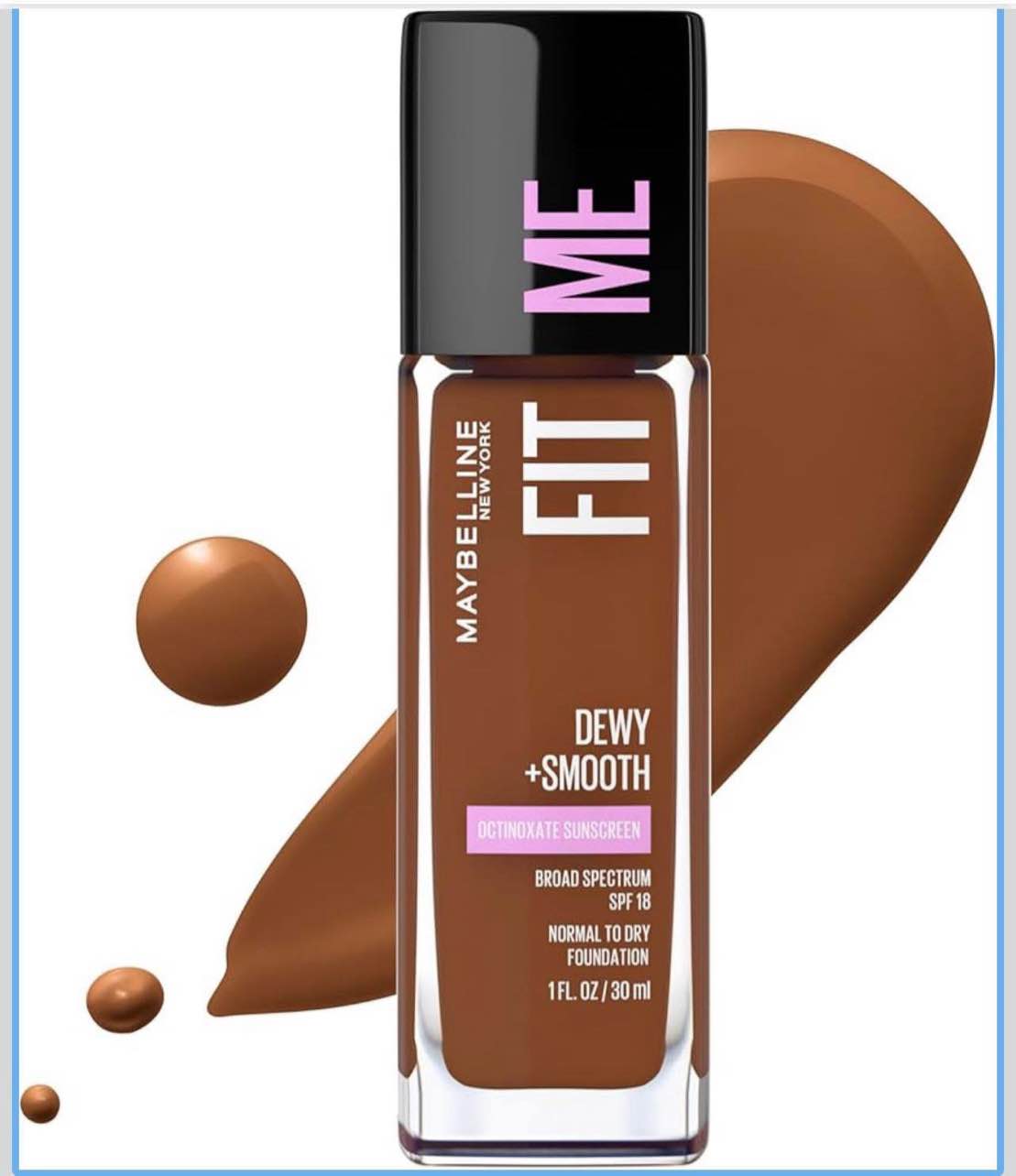 Fit Me Dewy + Smooth Liquid Foundation Makeup, Java