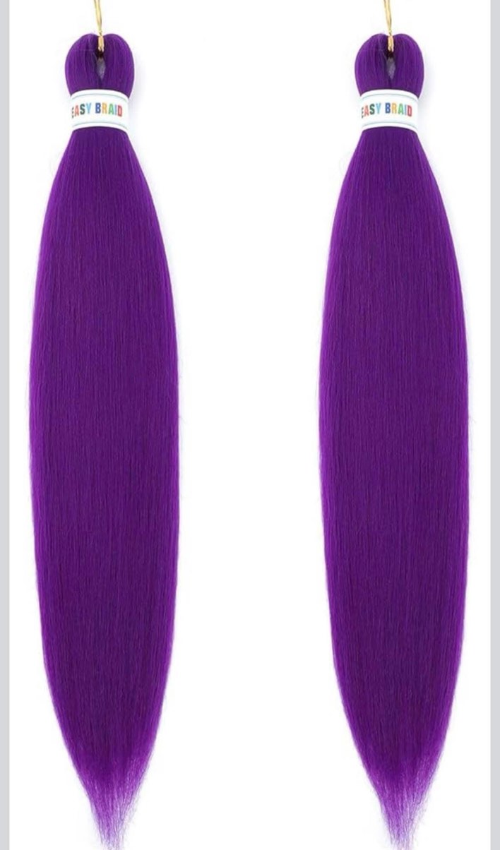 Purple Braiding Hair Pre Stretched Synthetic Braiding hair Extensions for Women, Purple Hair Extensions  48 Inch 2 Packs