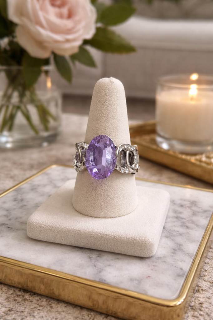 Condition photo showing New/Like New for Beautiful 925 Silver Plated Sapphire Ring Sz adjustable