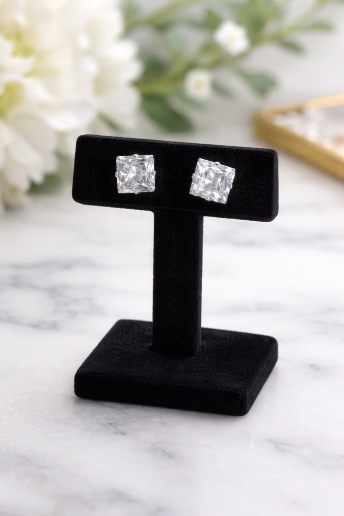 Beautiful 925 Silver Plated Sapphire Earrings