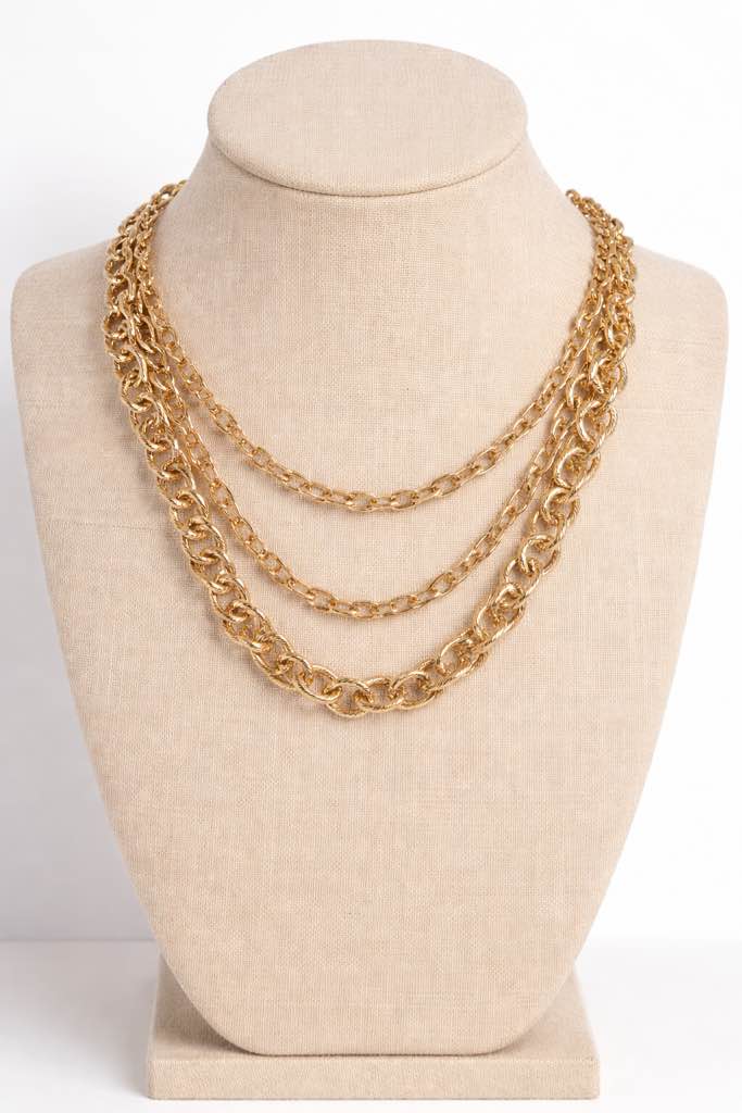 elegant layered 18k gold plated  chain necklace 