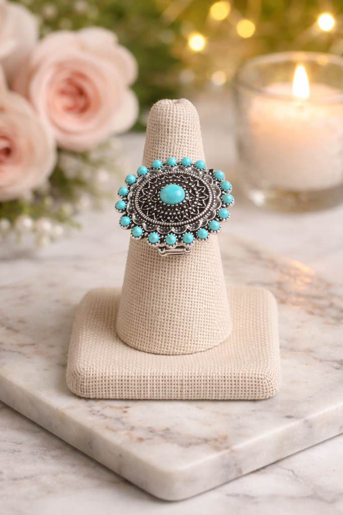 Elegant turquoise Ring adjustable 