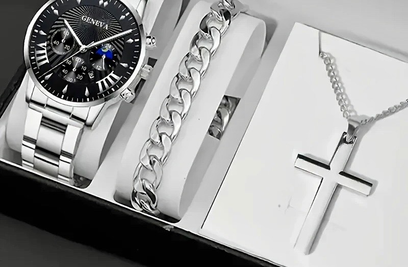 Silver Black Face Gentlemen’s Watch