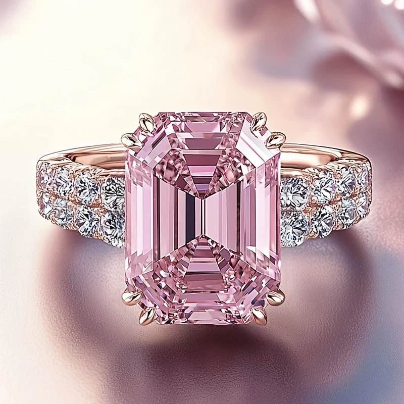 18K Rose Gold Pink Sapphire Ring sz 7