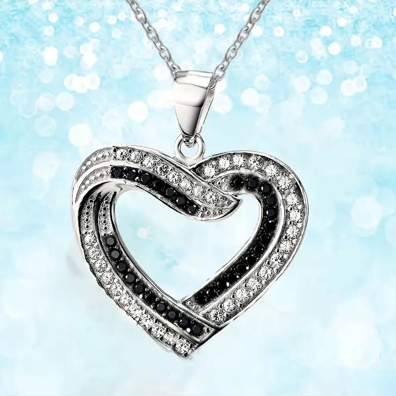Beautiful Sterling Silver Sapphire Heart Necklace