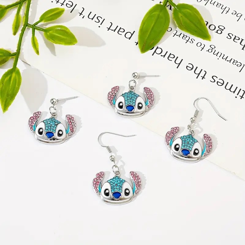 Sterling Silver Sapphire Disney’s Stitch Stud Earrings